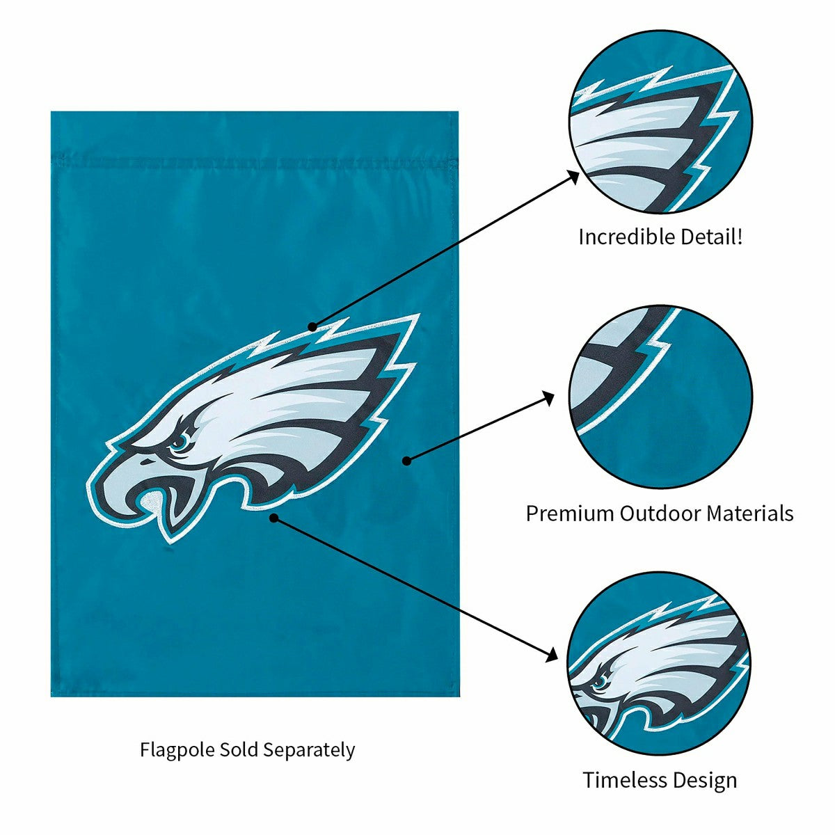 Philadelphia Eagles Applique Garden Flag, NFL, Home