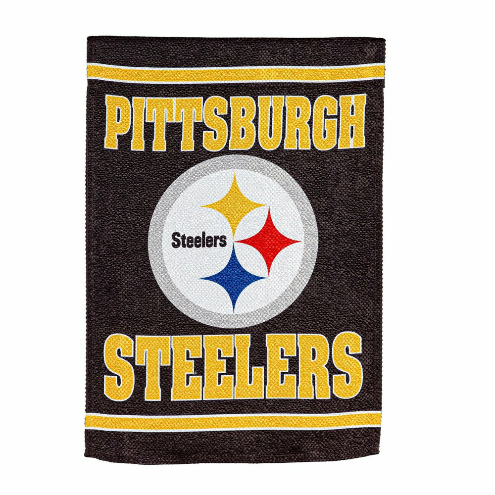 Embossed Suede Flag, House Size, Pittsburgh Steelers, NFL, Home