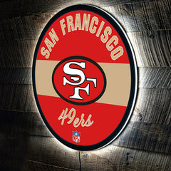San Francisco 49ers NFL Football Large Round Vintage Edgelite LED Deco, NFL, Home