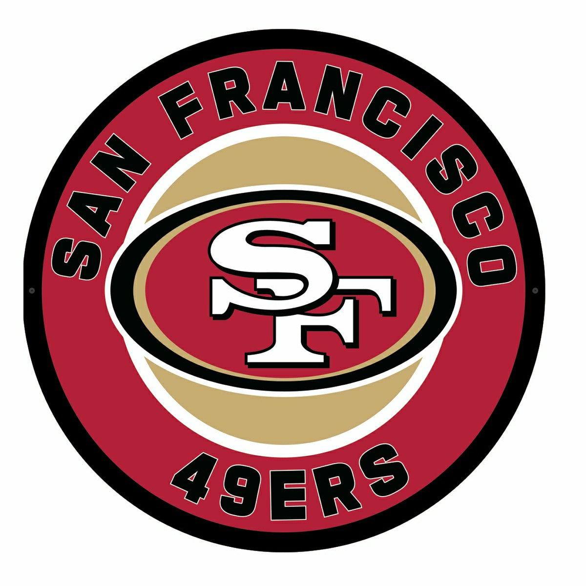 LED Wall Decor, Round, San Francisco 49ers, NFL, Home