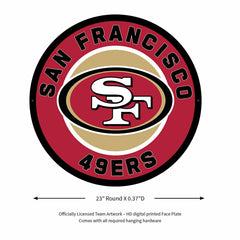LED Wall Decor, Round, San Francisco 49ers, NFL, Home