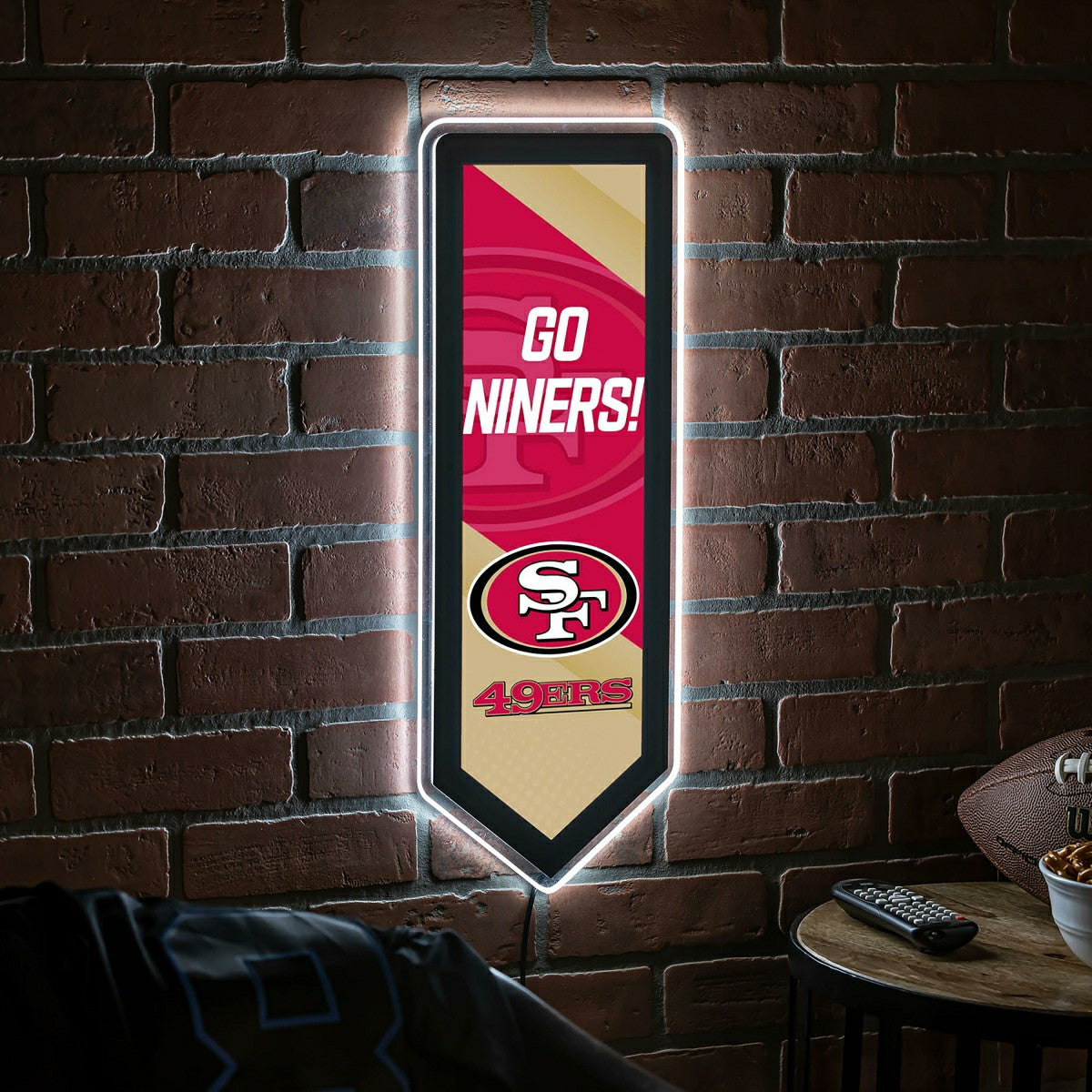 LED Wall Decor, Pennant, San Francisco 49ers, NFL, Home