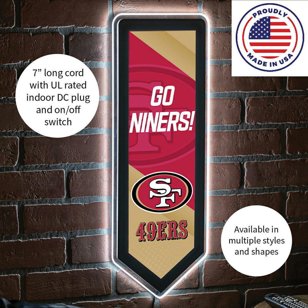 LED Wall Decor, Pennant, San Francisco 49ers, NFL, Home