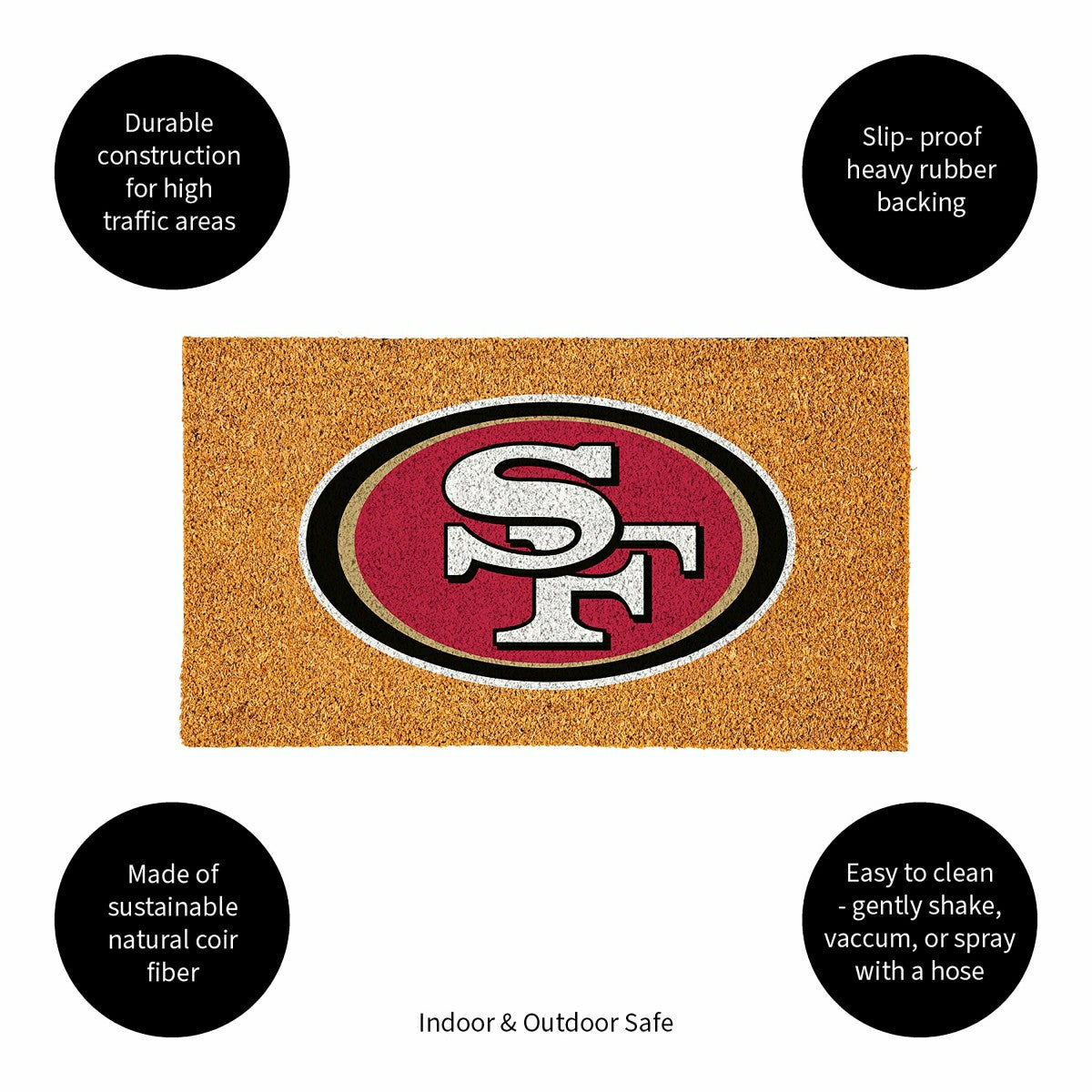 Coir Mat, 16"x28", San Francisco 49ers, NFL