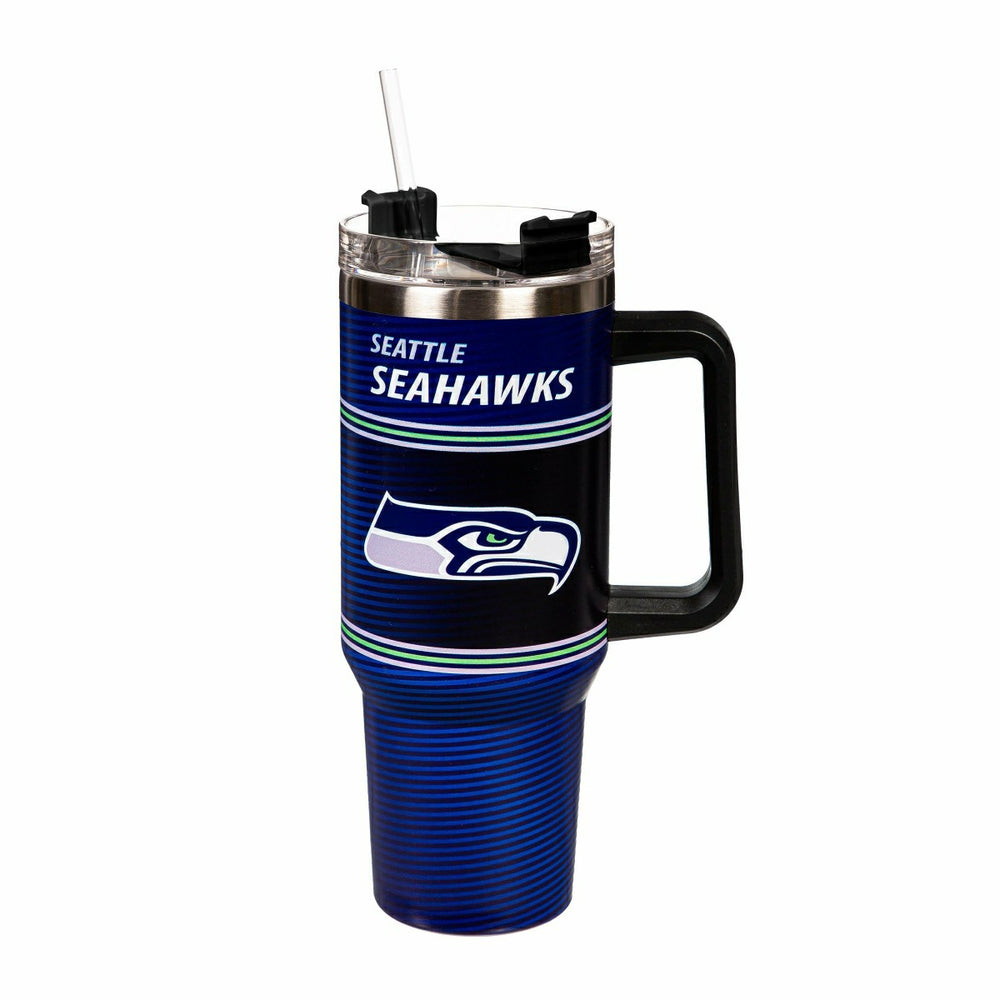 40oz Stainless Steel Canyon Cup w/ Straw, Seattle Seahawks, NFL, Home