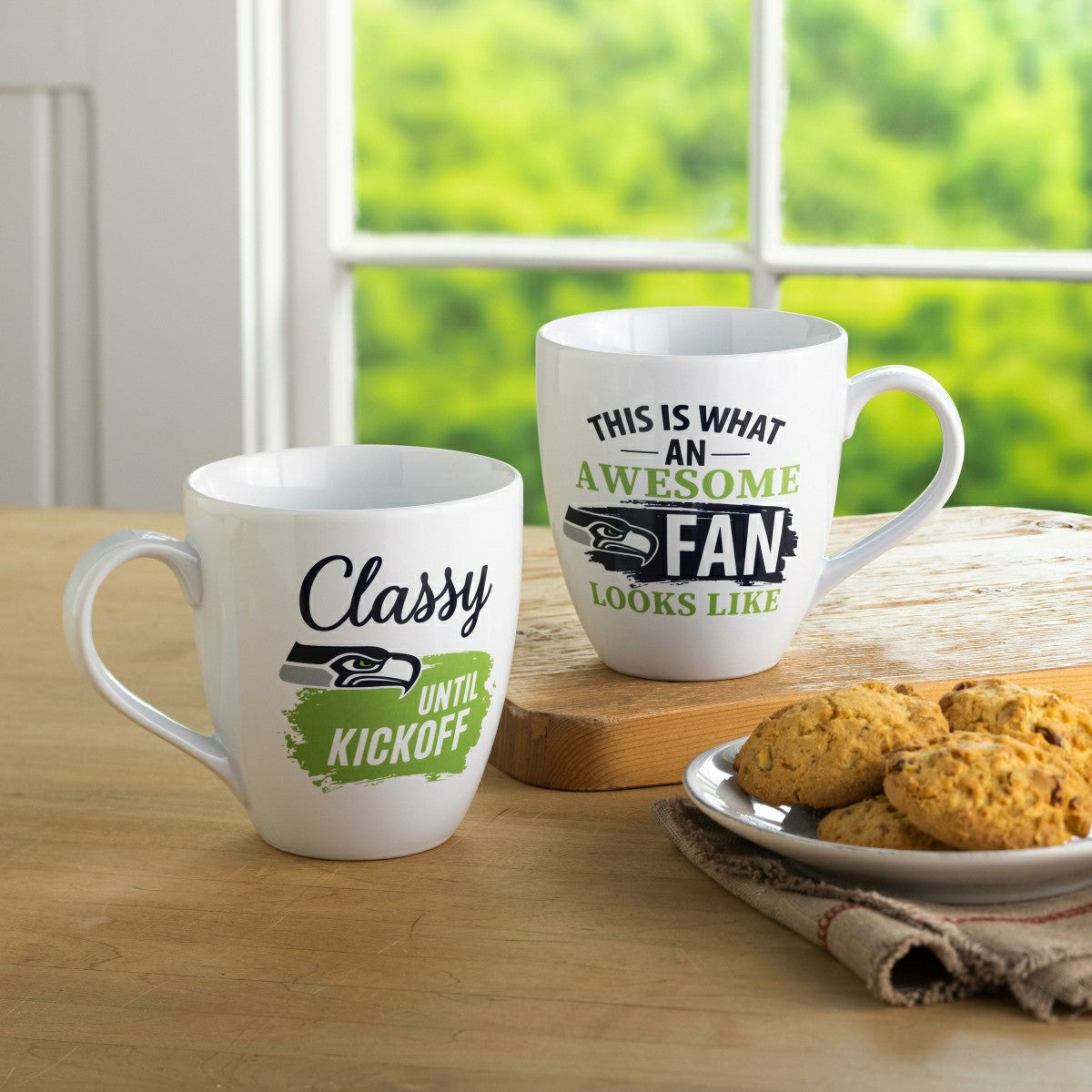 Seattle Seahawks, Ceramic Cup O'Java 17oz Gift Set, NFL, Home
