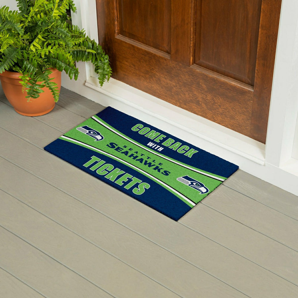 28" x 16" PVC Trapper Mat, Come Back with Tickets, Seattle Seahawks, NFL