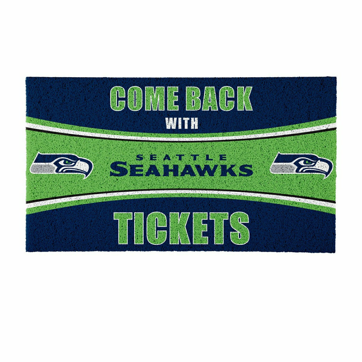 28" x 16" PVC Trapper Mat, Come Back with Tickets, Seattle Seahawks, NFL