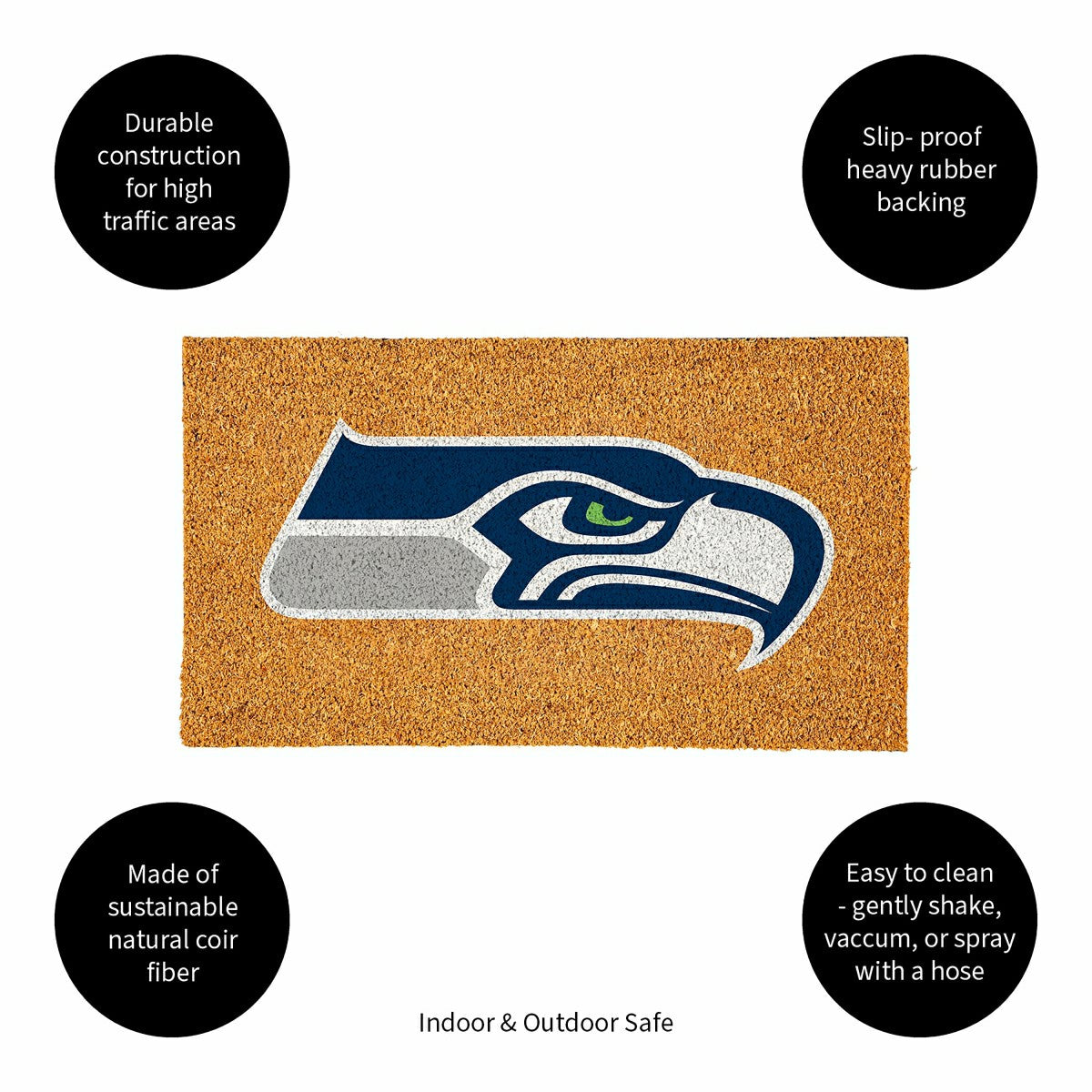 Coir Mat, 16"x28", Seattle Seahawks, NFL