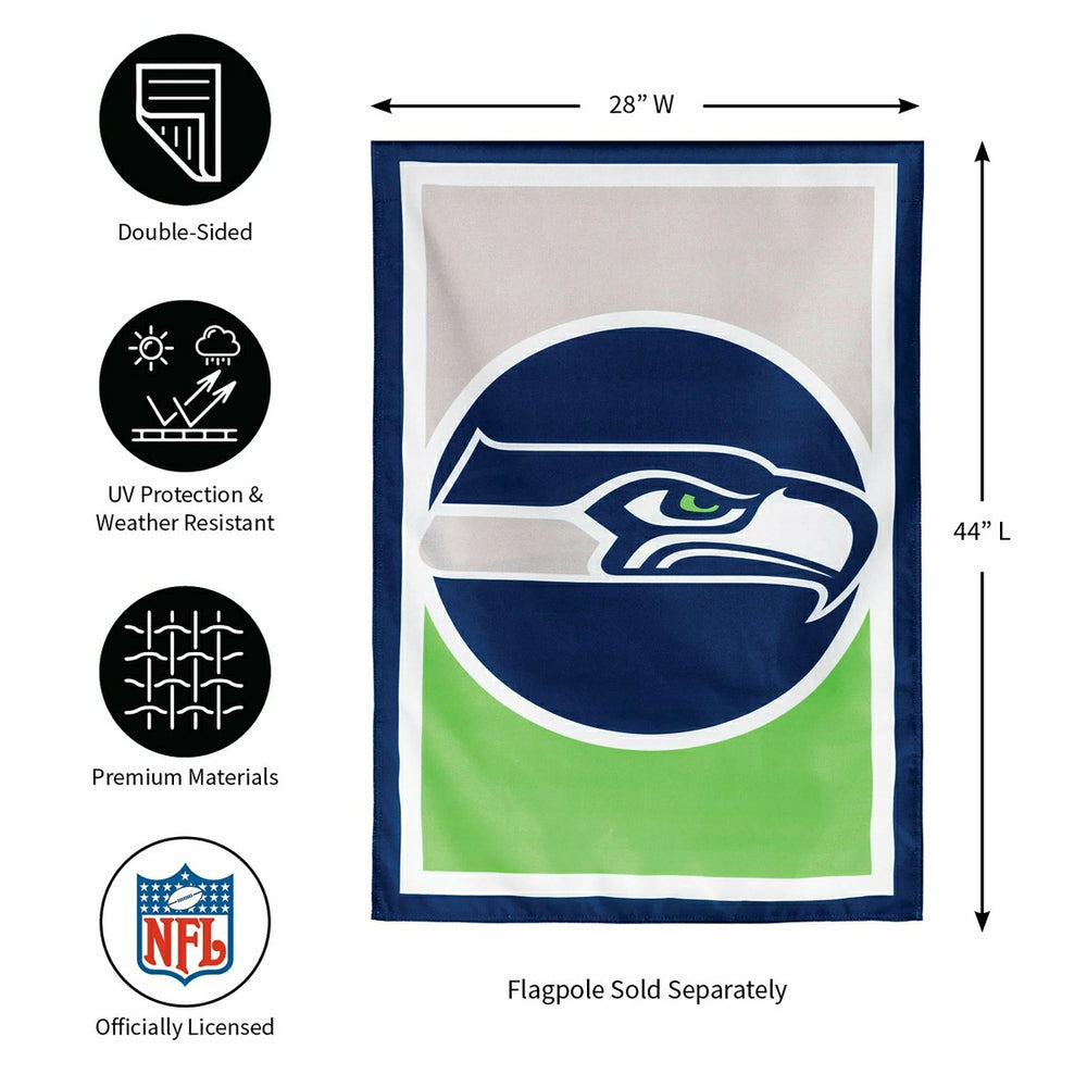 Flag, DS New Burlap, Reg, Seattle Seahawks, NFL, Home