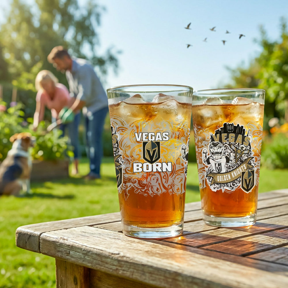 Vegas Golden Knights 16oz Glass pint, Set of 2, Home