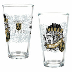 Vegas Golden Knights 16oz Glass pint, Set of 2, Home