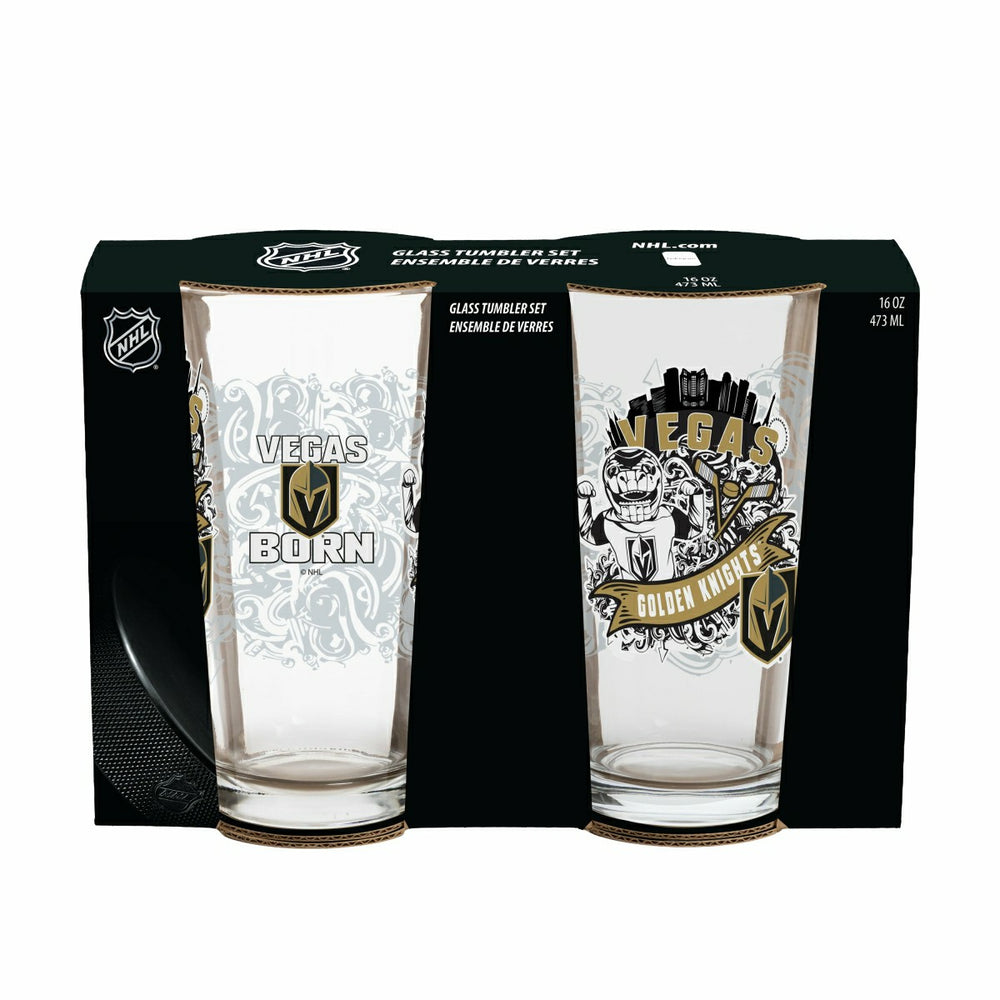Vegas Golden Knights 16oz Glass pint, Set of 2, Home