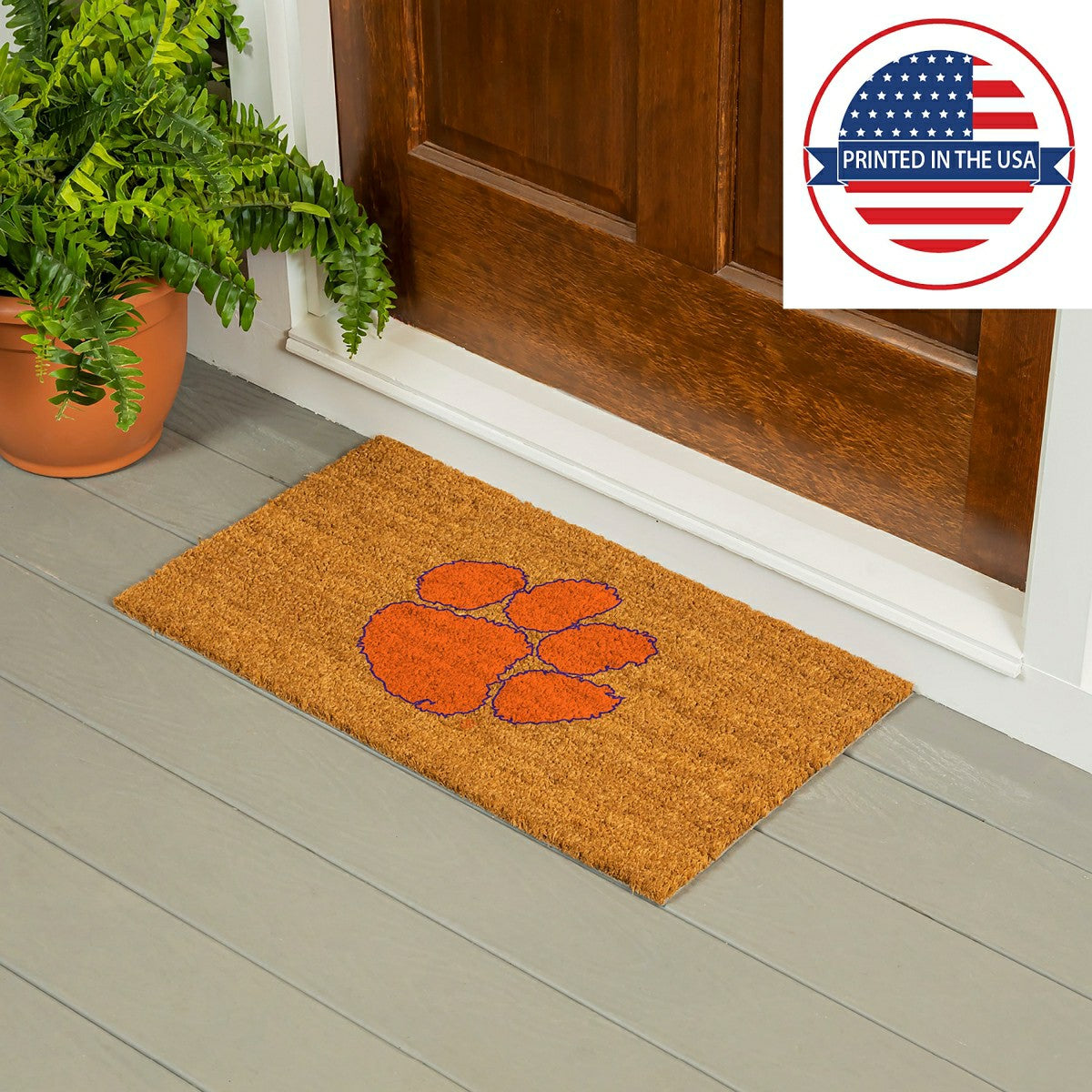 Coir Mat, 16"x28", Clemson University, Collegiate