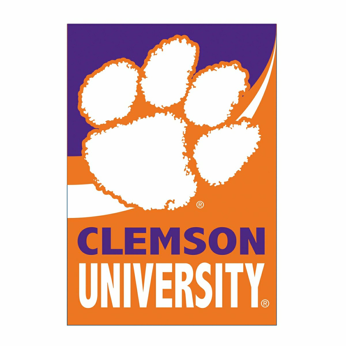 Clemson University Burlap Flag GDN Size, Collegiate, Home