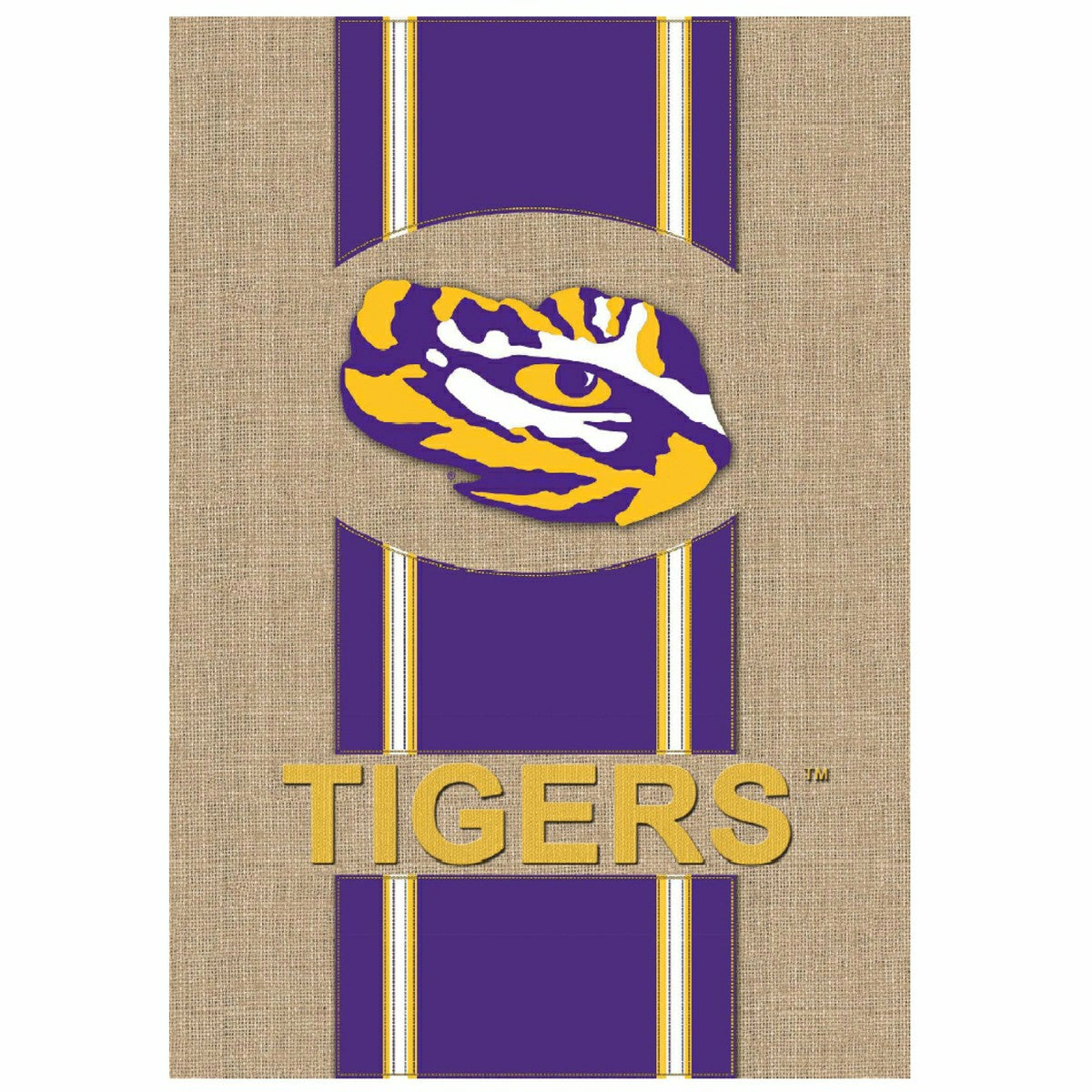 Burlap Louisiana State University Tigers Garden Flag, 12.5 x 18 inches, Collegiate, Home
