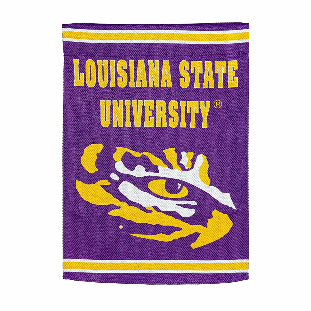Embossed Suede Flag, House Size, Louisiana State University, Collegiate, Home