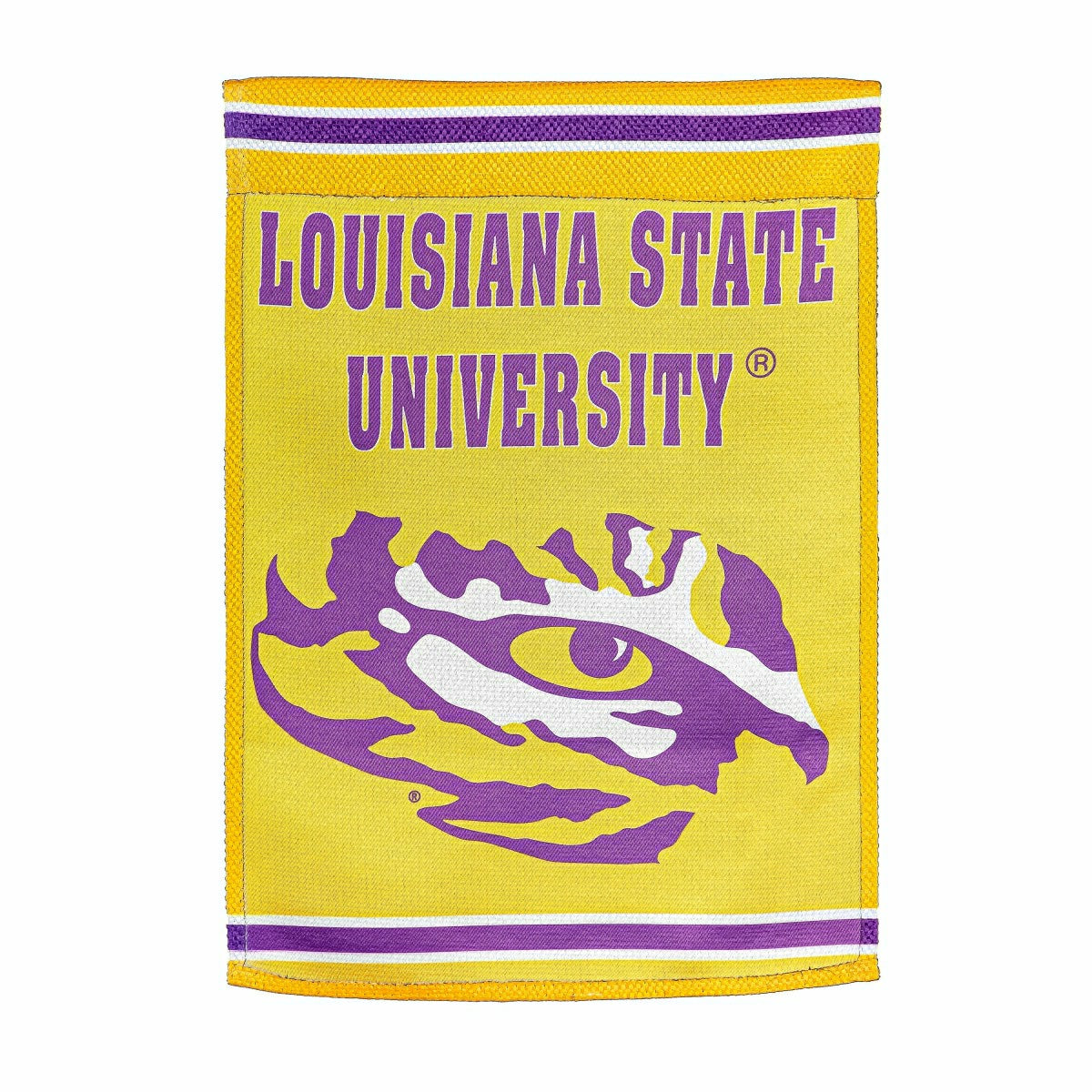 Embossed Suede Flag, House Size, Louisiana State University, Collegiate, Home