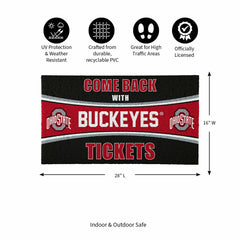 28" x 16" PVC Trapper Mat, Come Back with Tickets, Ohio State Universi, Collegiate