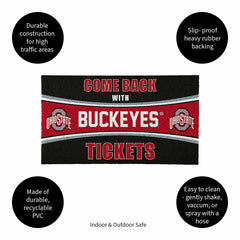 28" x 16" PVC Trapper Mat, Come Back with Tickets, Ohio State Universi, Collegiate