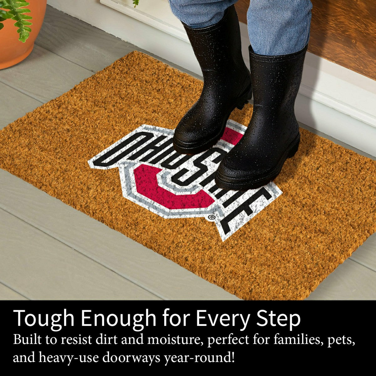 Coir Mat, 16"x28", Ohio State University, Collegiate
