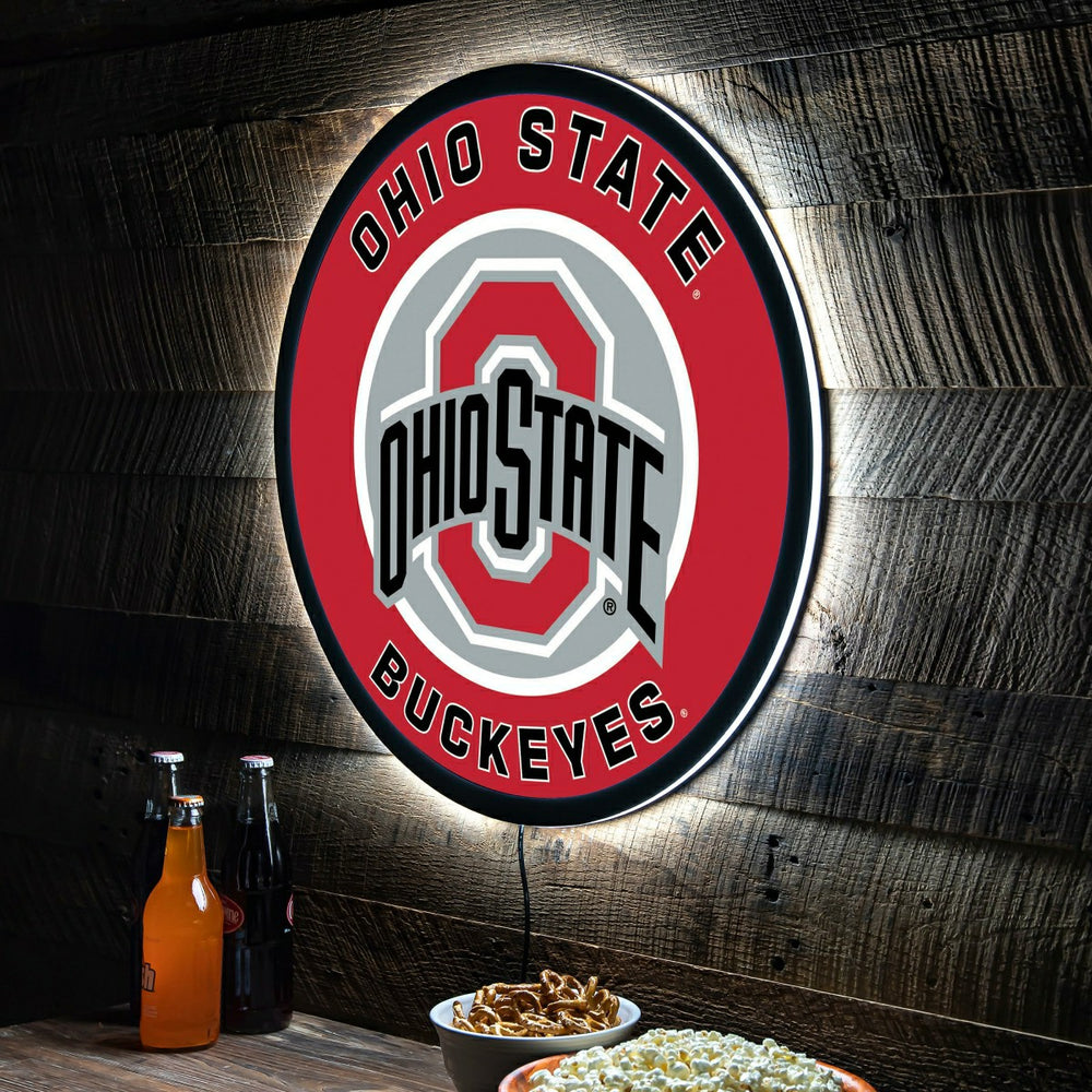 LED Wall Decor, Round, Ohio State University, Collegiate, Home