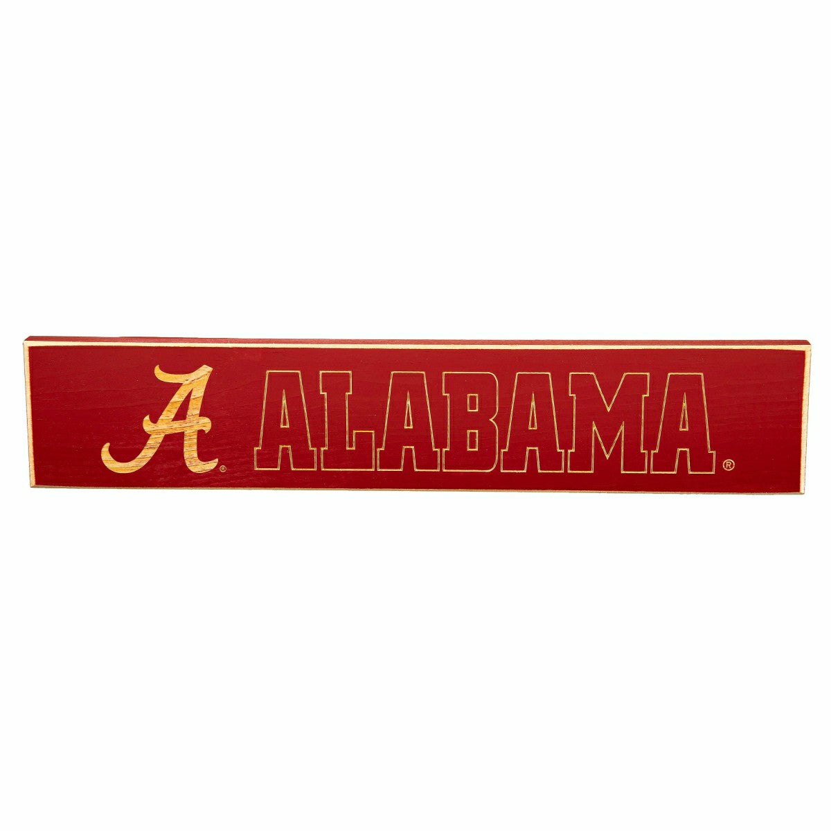 University of Alabama Engraved Wood Sign, 3.5" x 18", Collegiate, Home