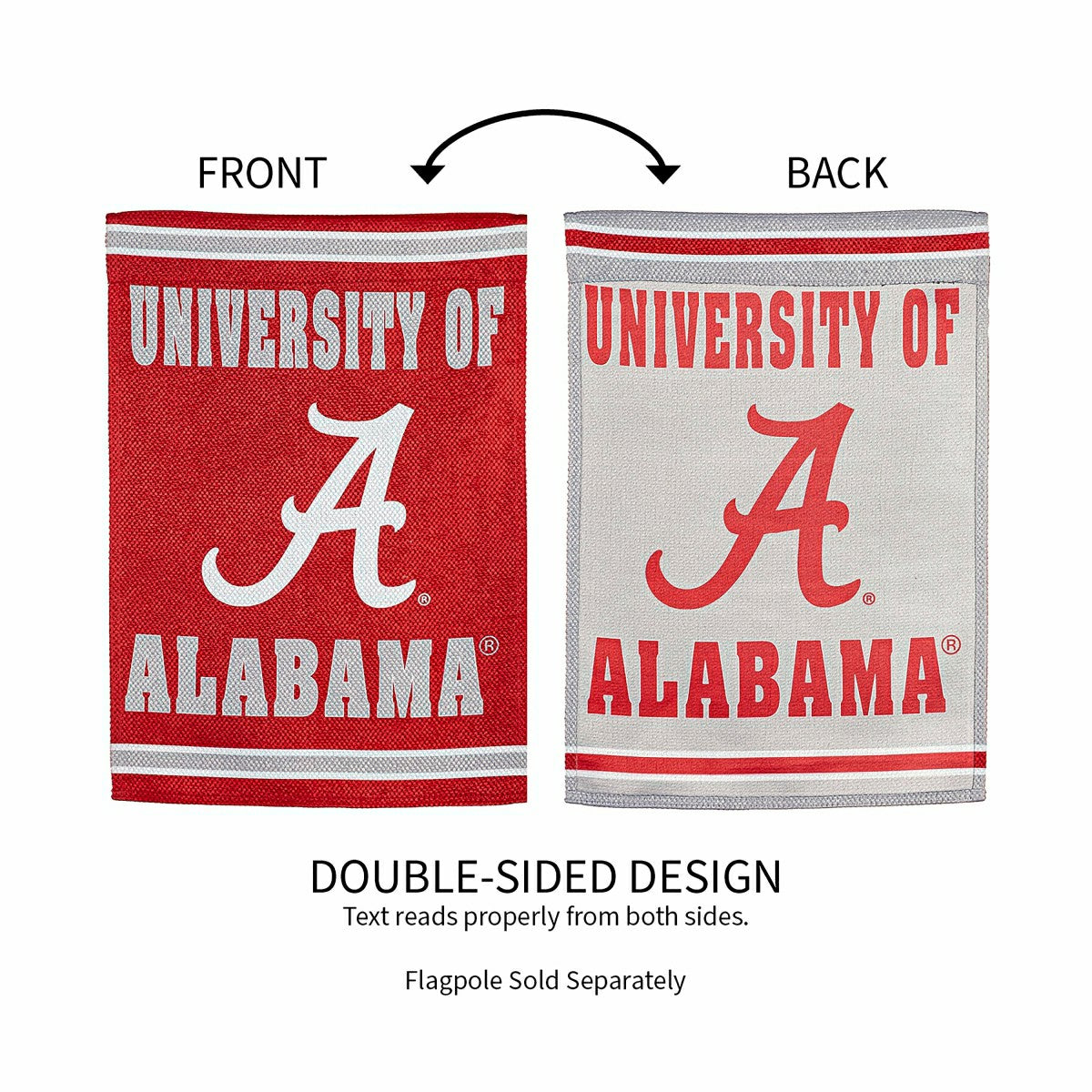 Embossed Suede Flag, GDN Size, University of Alabama, Collegiate, Home