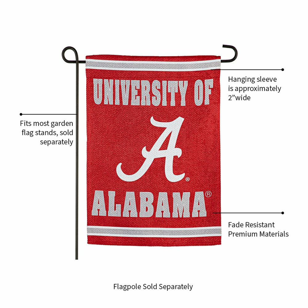 Embossed Suede Flag, GDN Size, University of Alabama, Collegiate, Home