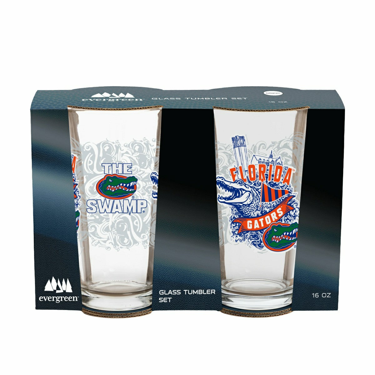 University of Florida 16oz Glass pint, Set of 2, Collegiate, Home