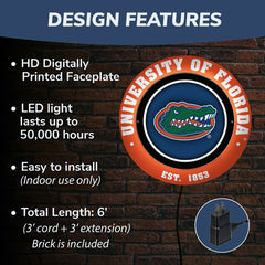 University of Florida, Metal Lite, Round, Collegiate