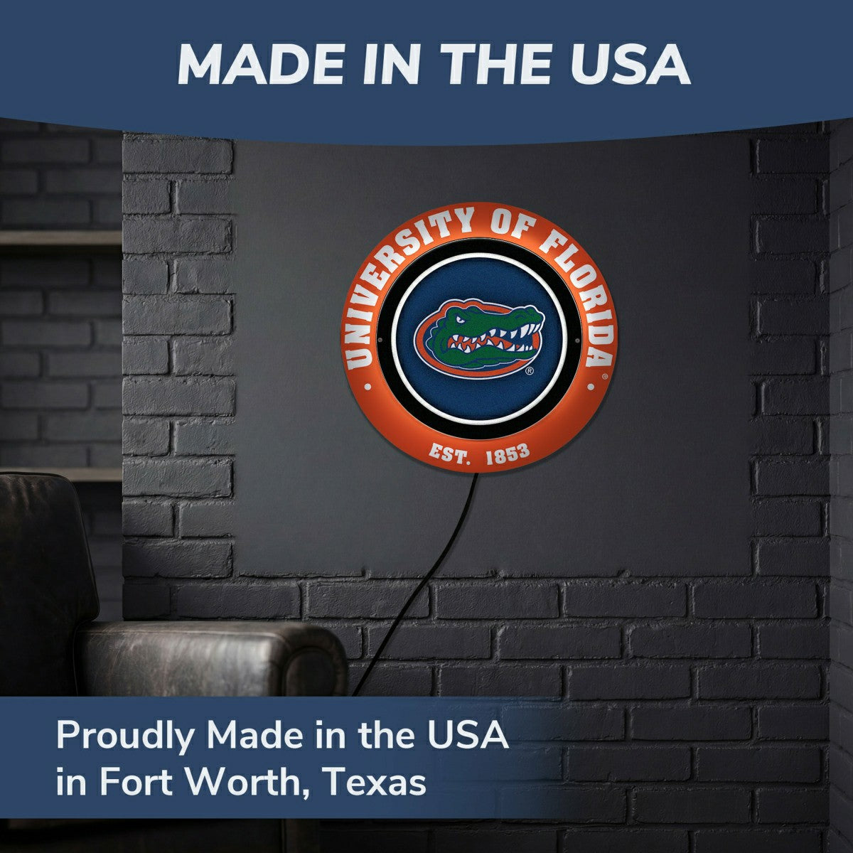 University of Florida, Metal Lite, Round, Collegiate