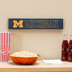 University Of Michigan Engraved Wood Sign, 3.5" x 18", Collegiate, Home