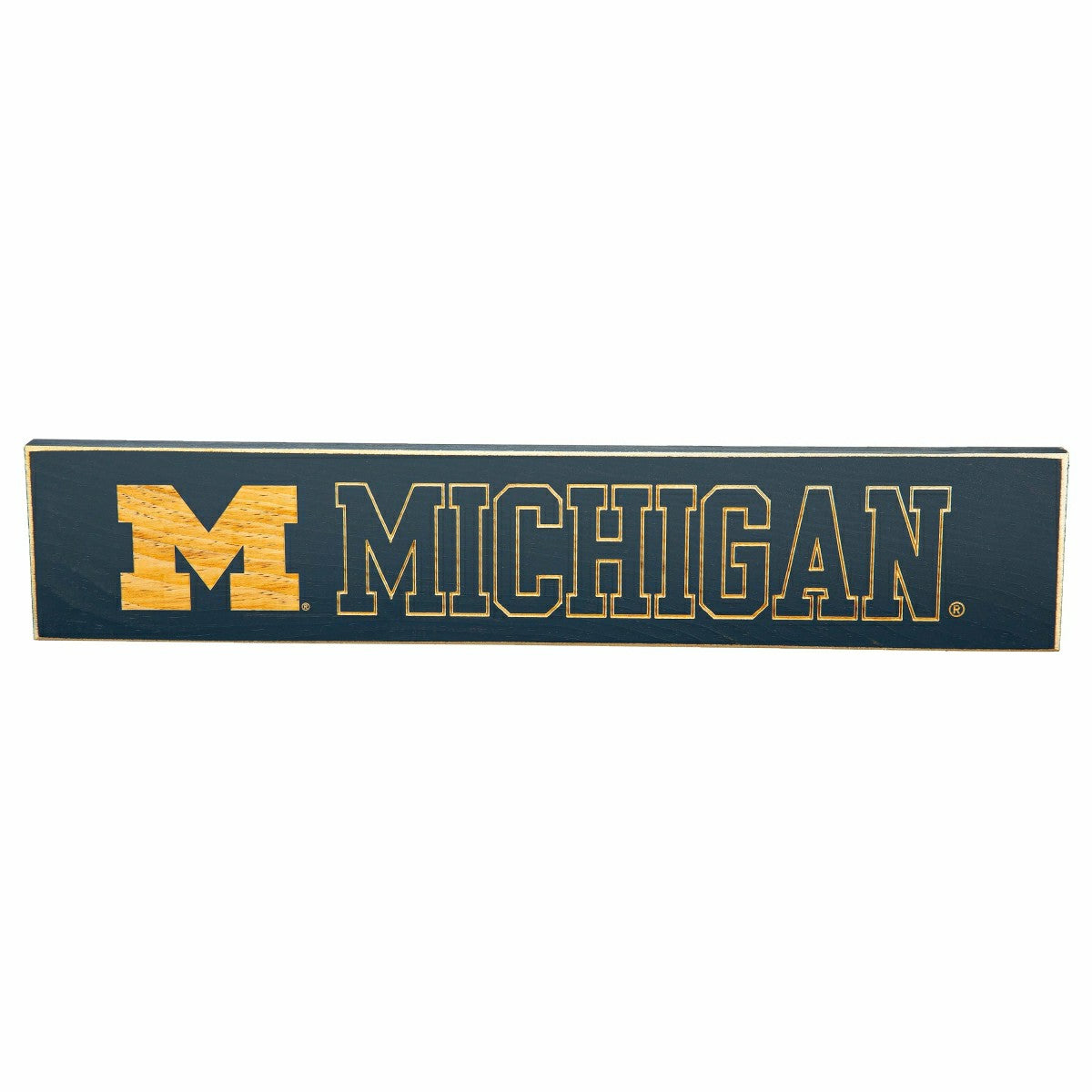 University Of Michigan Engraved Wood Sign, 3.5" x 18", Collegiate, Home