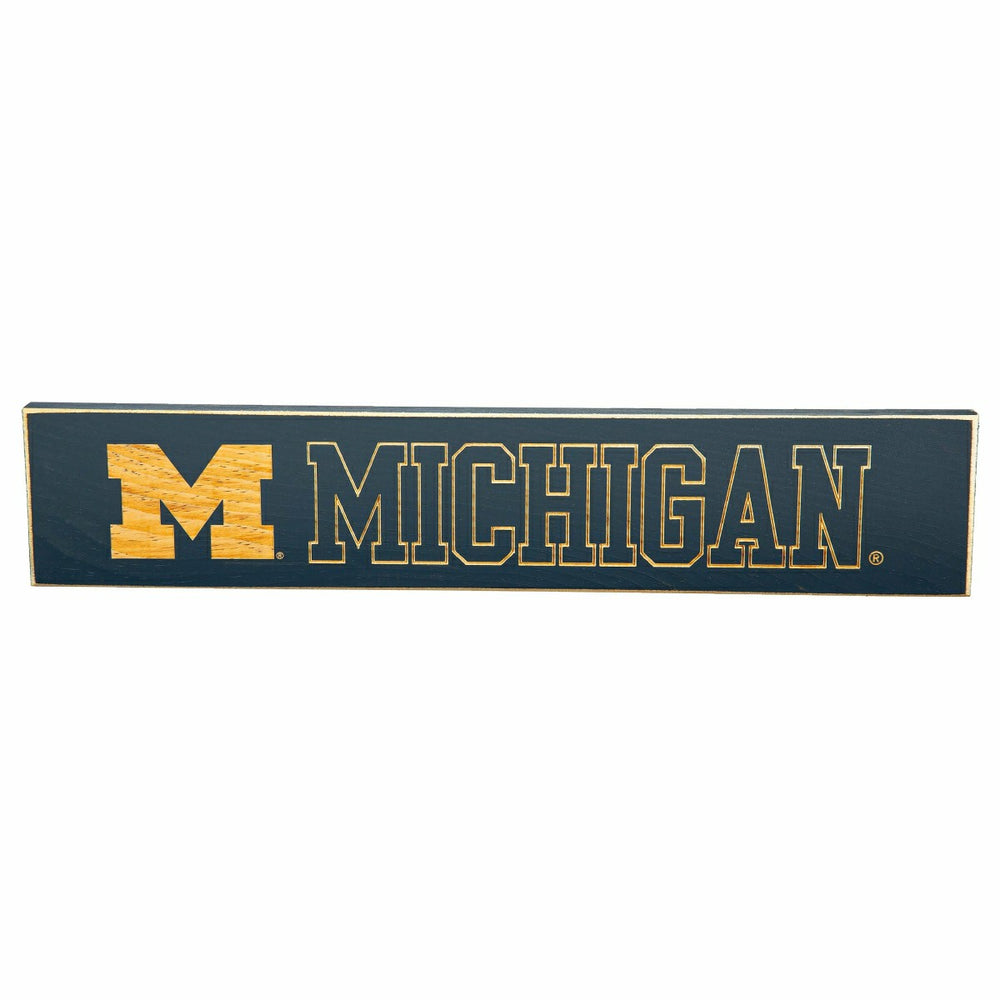 University Of Michigan Engraved Wood Sign, 3.5" x 18", Collegiate, Home