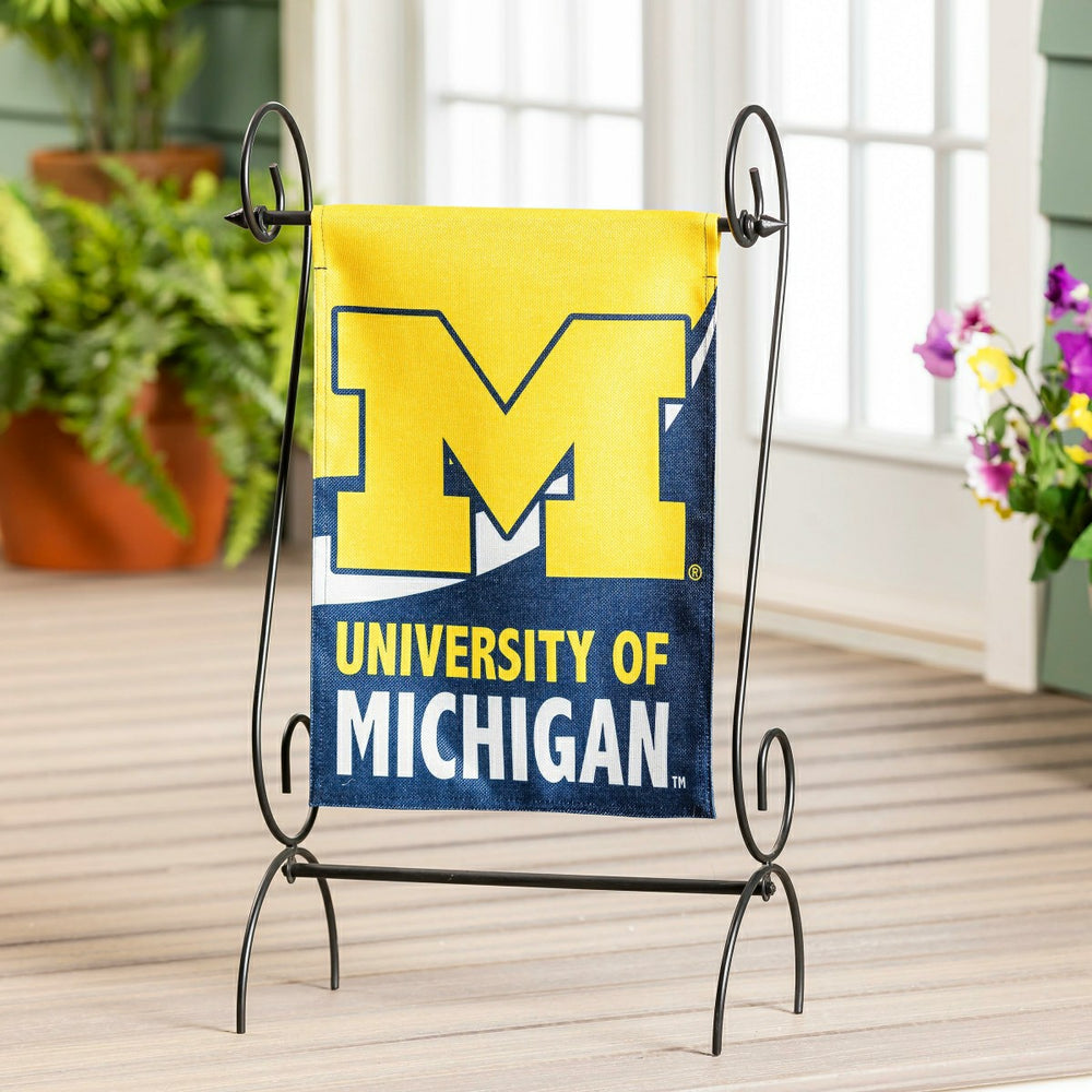 University Of Michigan Burlap Flag GDN Size, Collegiate, Home