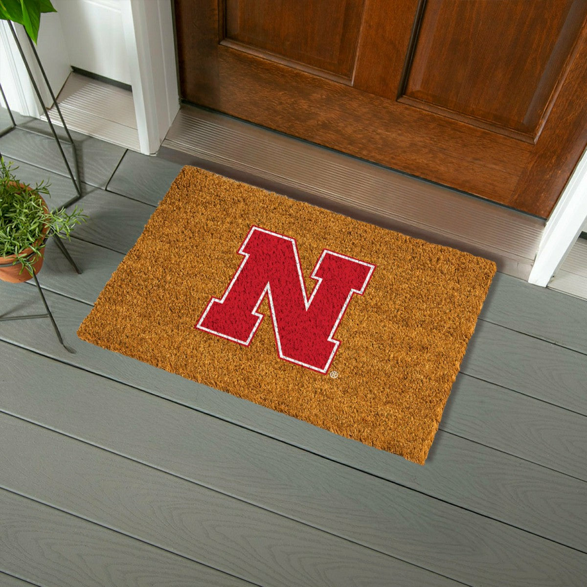 Coir Mat, 16"x28", University of Nebraska, Collegiate