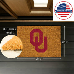 Coir Mat, 16"x28", University of Oklahoma, Collegiate