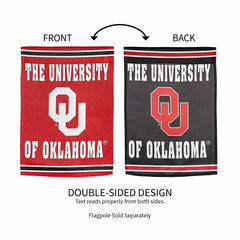 University of Oklahoma Embossed Suede Garden Flag, Collegiate, Home