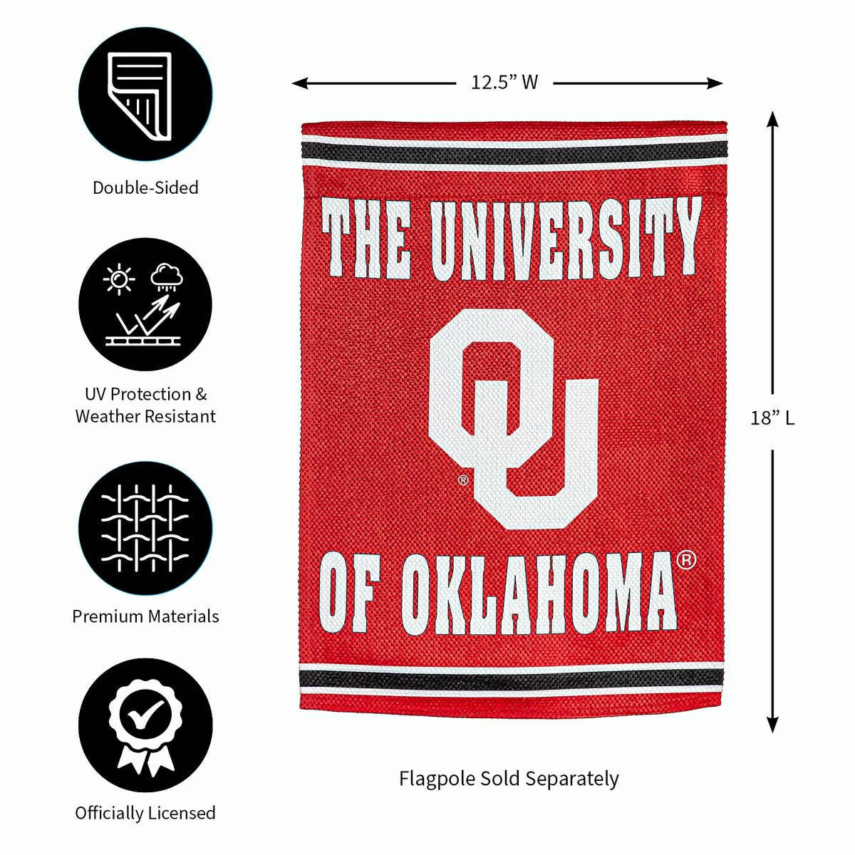 University of Oklahoma Embossed Suede Garden Flag, Collegiate, Home