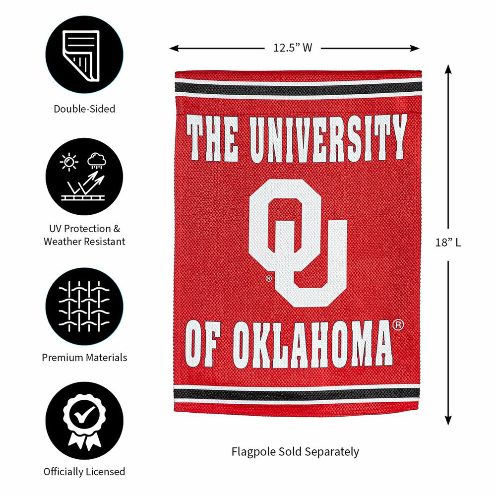 University of Oklahoma Embossed Suede Garden Flag, Collegiate, Home