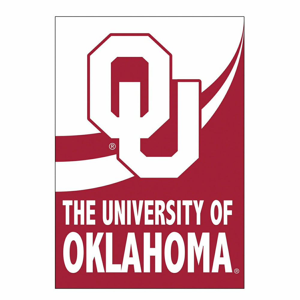 University of Oklahoma Burlap Flag House Size, Collegiate, Home