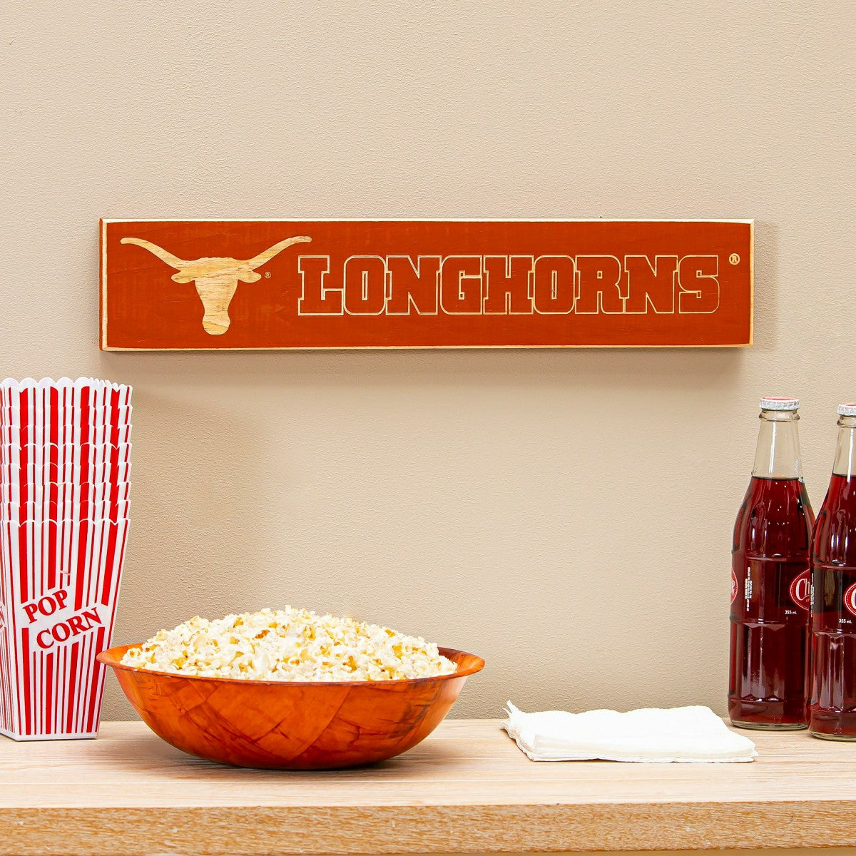 University of Texas Engraved Wood Sign, 3.5" x 18", Collegiate, Home