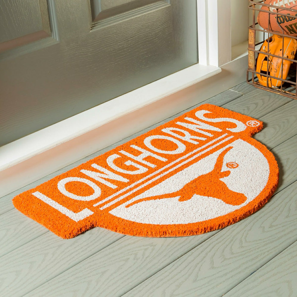 NCAA Team Shaped Coir Door Mat, Texas Longhorns, Collegiate