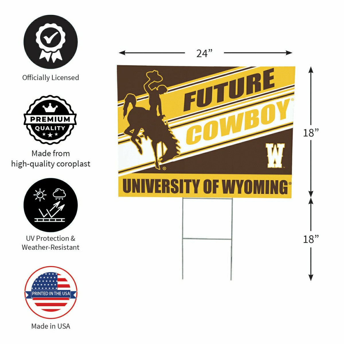 University of Wyoming Coroplast Yard Sign, Future Student, Home