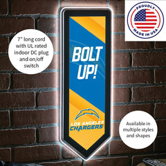 LED Wall Decor, Pennant, Los Angeles Chargers, Home