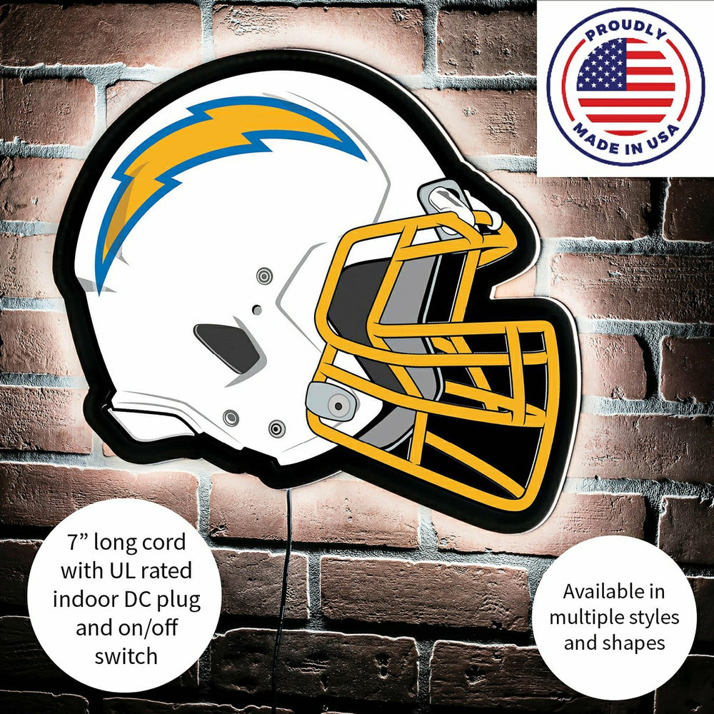 LED Wall Decor, Helmet, Los Angeles Chargers, Home