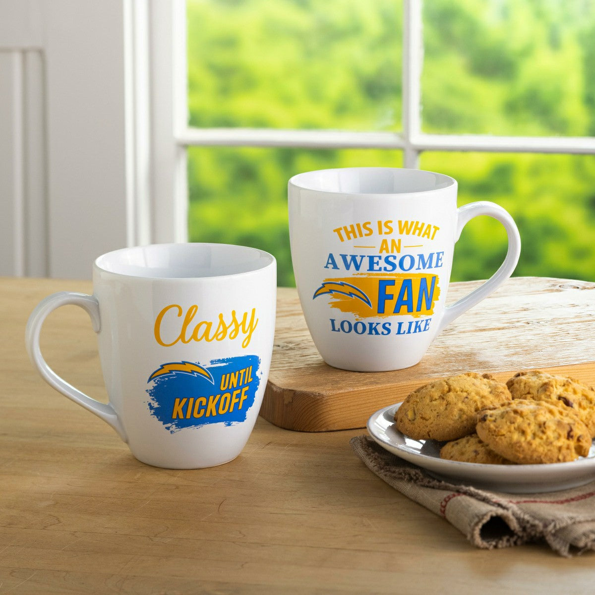 Los Angeles Chargers, Ceramic Cup O'Java 17oz Gift Set, Home