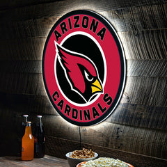 LED Wall Decor, Round, Arizona Cardinals, Home