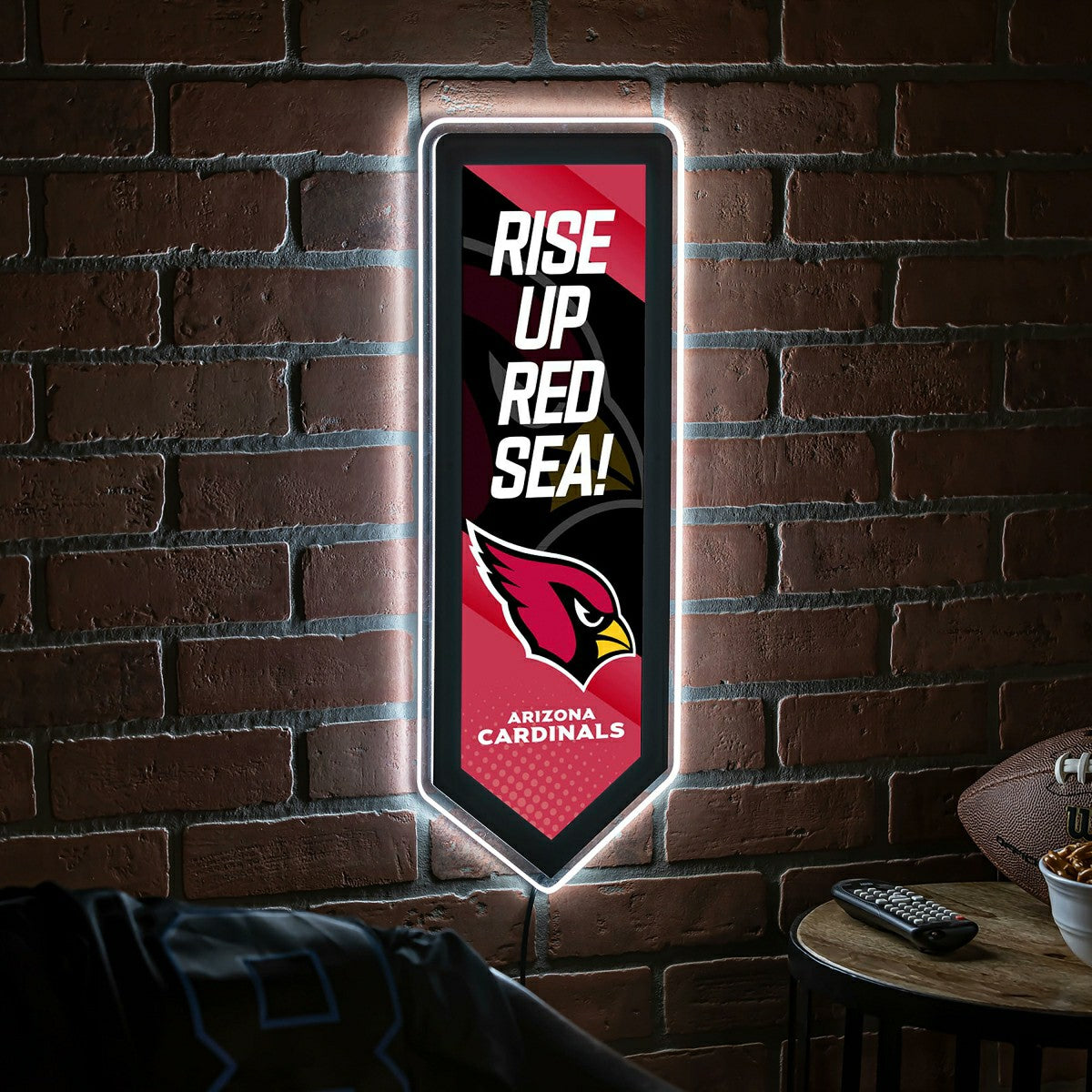 LED Wall Decor, Pennant, Arizona Cardinals, Home